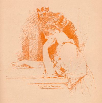 一个女孩的素描，c1885，1896年 作者 劳伦斯·阿尔玛·塔德玛