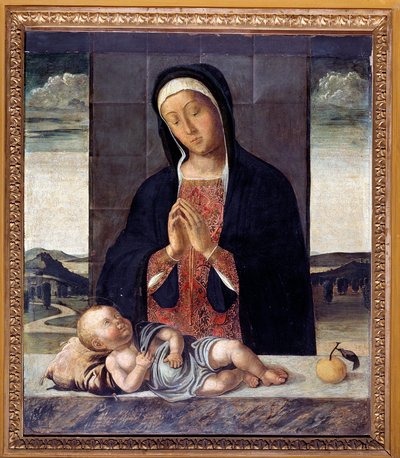 圣母崇拜耶稣（绘画，约 1500 年） 作者 Lazzaro Bastiani