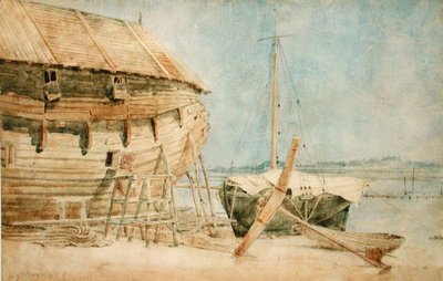 巴黎塞纳河畔的搁浅船只 作者 Le Moyne