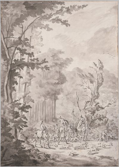 马利的狩猎队，17世纪末或18世纪初。 作者 Le Vieux Jean Baptiste Martin
