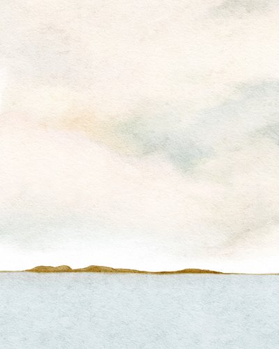 码头晨景 2，约 2019 年（水彩画） 作者 利亚·斯特拉茨玛