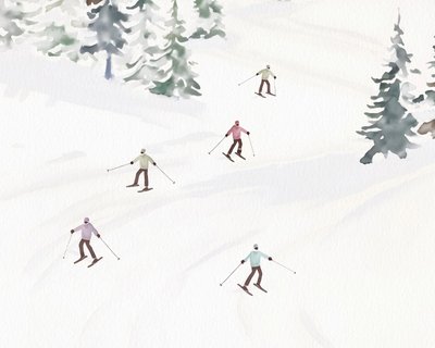 特伦布朗滑雪，约 2023 年（混合媒介） 作者 利亚·斯特拉茨玛