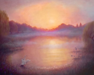 雾河早晨，2023 作者 李·坎贝尔