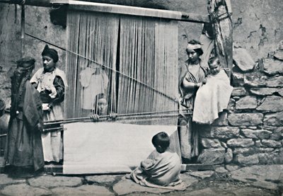 卡贝勒织布工和本地织布机，阿尔及利亚北部，1912年 作者 罗格朗