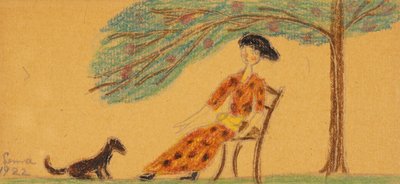 树下的女人和狗 作者 莱娜·格拉肯斯