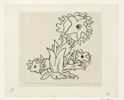 花朵 作者 Leo Gestel（艺术家签名）