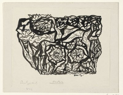 花灌木 作者 Leo Gestel（艺术家签名）