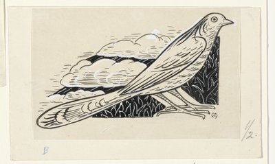 鸽子 作者 Leo Gestel（艺术家签名）