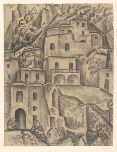 山腰上的房子 作者 Leo Gestel（艺术家签名）