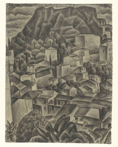 意大利山村 作者 Leo Gestel（艺术家签名）