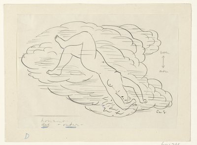 云中裸女 作者 Leo Gestel（艺术家签名）