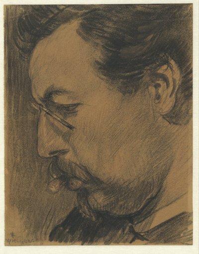 莱恩代特-阿德里安-席尔特肖像 作者 Leo Gestel（艺术家签名）