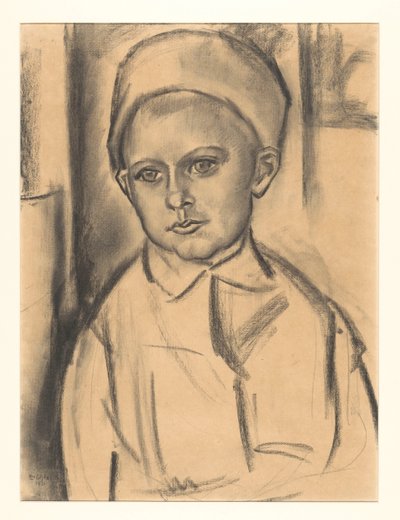 无名男孩肖像 作者 Leo Gestel（艺术家签名）
