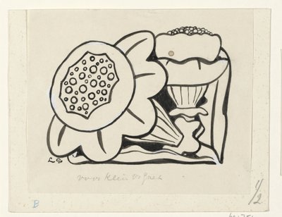 两朵花 作者 Leo Gestel（艺术家签名）