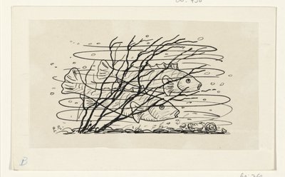 水中的两条鱼 作者 Leo Gestel（艺术家签名）