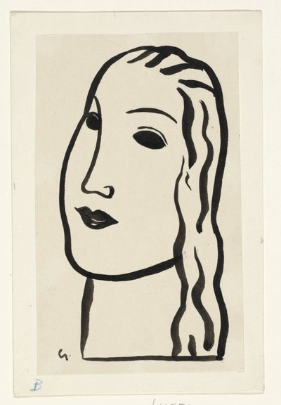 女人的头 作者 Leo Gestel（艺术家签名）