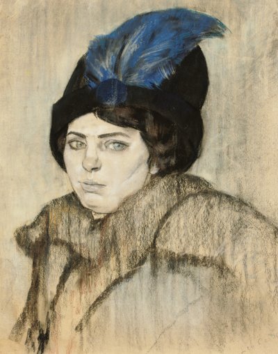 Marie Boendermaker-Schoenmaker的肖像（粉笔和粉彩纸本） 作者 里奥格斯特尔