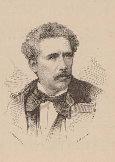 作曲家奥利维尔-梅特拉的肖像1830-1889。 作者 Leon Alexandre Tourfaut