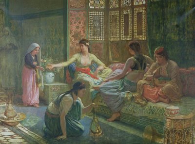 闺房的内部，c.1865 作者 Leon Auguste Adolphe Belly