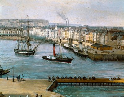 View of the Port of Dieppe Painting by Leon Auguste Asselineau (1808-1889) Around 1860 Musee de Dieppe (Seine maritime) 作者 莱昂·奥古斯特·阿塞琳娜