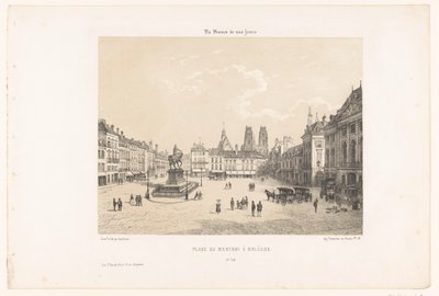 奥尔良的马特罗伊广场（Zicht op de Place du Martroi in Orléans
奥尔良的马特罗伊广场（物体上的标题）
Hedendaags Frankrijk（系列标题）
La France de nos jours（物品上的系列名称） 作者 莱昂·奥古斯特·阿塞琳娜