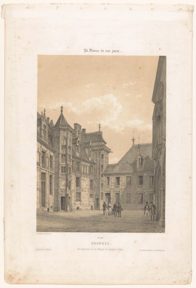 布尔日雅克-科尔宫庭院景观
布尔日。Vue intérieure de la maison de Jacques Coeur（物品上的标题）
当代法国（系列名称）
今天的法国（文物上的系列名称） 作者 贝克特兄弟