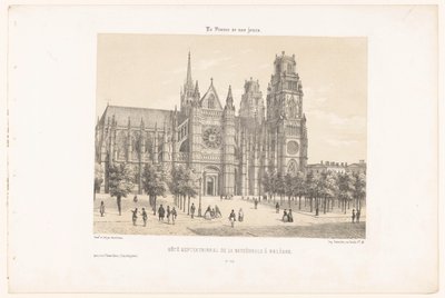 Zicht op de kathedraal van Orléans（Noordzijde）
Côté septentrional de la cathédrale à Orléans（物品上的标题）
Hedendaags Frankrijk（系列标题）
La France de nos jours（系列标题，附在实物上） 作者 莱昂·奥古斯特·阿塞琳娜
