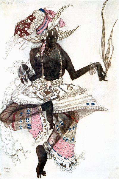 Bayadere服装设计为《蓝神》《蓝神》，1911年 作者 莱昂·巴克斯特