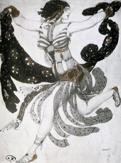 埃及艳后，芭蕾舞服装设计，1909年 作者 莱昂·巴克斯特