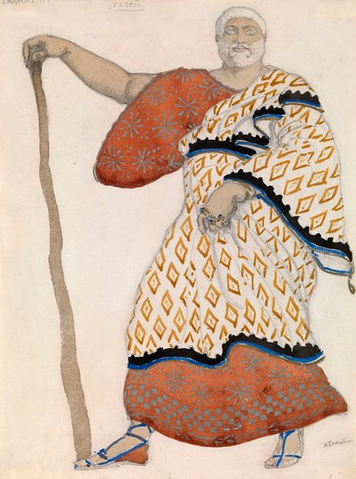 Costume design for drama Oedipus at Colonus by Sophocles 作者 莱昂·巴克斯特