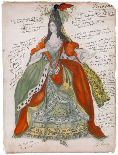 柴可夫斯基（P. Tchaikovsky）的芭蕾舞剧《睡美人》服装设计，1921年 作者 莱昂·巴克斯特