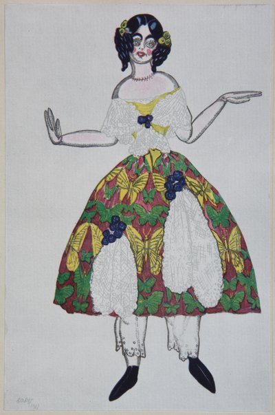 G. Rossini的芭蕾舞剧《魔术玩具店》的服装设计，1919年 作者 莱昂·巴克斯特