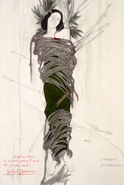 艾达·鲁宾斯坦（Ida Rubinstein）的服装设计，1911年 作者 莱昂·巴克斯特