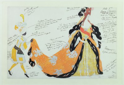 女士和她的页面服装，为Diaghilev芭蕾舞（wc） 作者 莱昂·巴克斯特