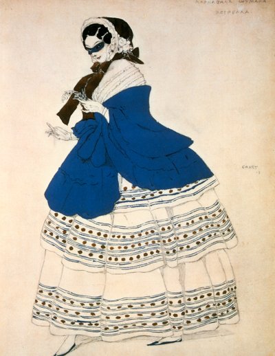 Estrella，为芭蕾舞狂欢节设计的服装，由罗伯特·舒曼（Robert Schumann）创作，1919年 作者 莱昂·巴克斯特