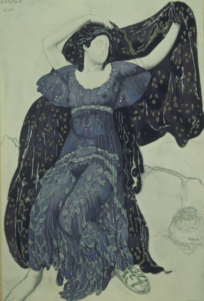 若虫回声。 N. Tcherepnin的芭蕾舞剧《水仙》的服装设计，1911年 作者 莱昂·巴克斯特