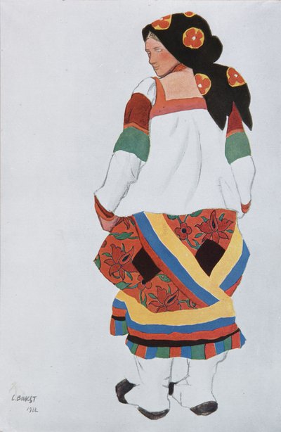 农民的女人。 1922年在巴黎ThéâtreFemina的Vaudeville Old Moscow的服装设计 作者 莱昂·巴克斯特