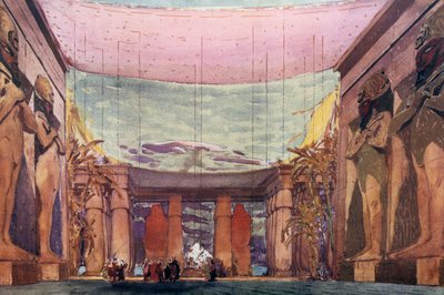 芭蕾舞剧《埃及艳后》制作的布景设计，1909年 作者 莱昂·巴克斯特