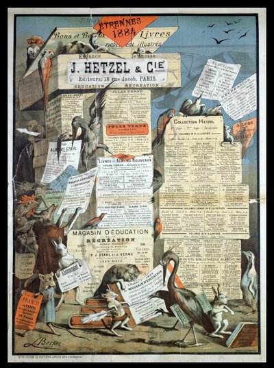 1883年12月，Le Monde Illustre出版社Hetzel的广告 作者 里昂·贝克尔