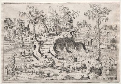 有普蒂的风景，约1550年。 作者 莱昂·达文