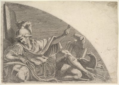 马尔斯坐在战利品中，1540-56年。 作者 莱昂·达文
