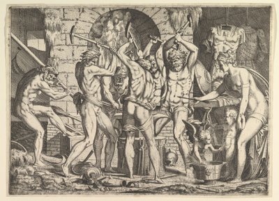 维纳斯在火神的锻造厂，1546-47。 作者 莱昂·达文