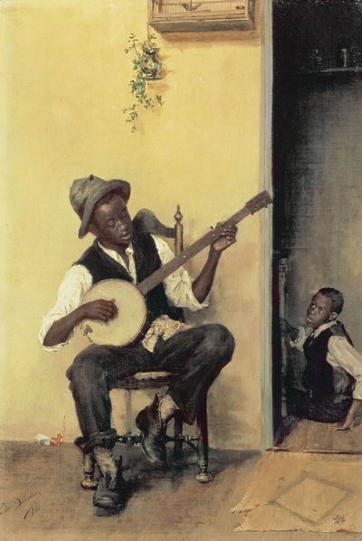 班卓琴演奏家，1881年 作者 Leon Delachaux