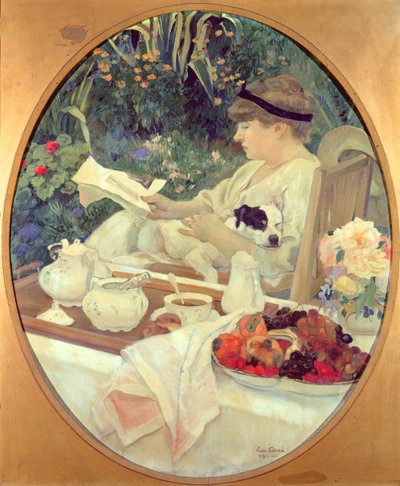 花园里的茶，1910年 作者 莱昂·乔治·卡雷