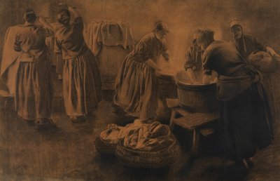 雾（纸上炭笔） 作者 莱昂·亨利·玛丽·弗雷德里克（Leon Henri Marie Frederic）
