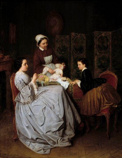 La couture 莱昂-比洛特（1815-1886 年）19 世纪绘画 私人收藏 作者 Leon Joseph Billotte