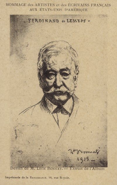 Ferdinand de Lesseps（1805-1894），法国企业家和运河建造者 作者 莱昂·约瑟夫·弗洛伦汀·波纳特