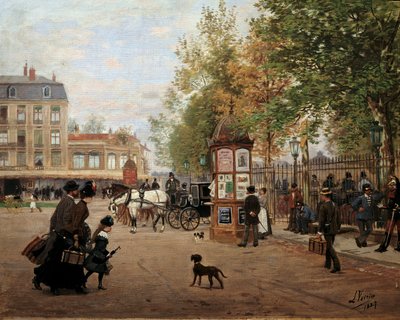 1887 年南锡的火车站广场 Leon Voirin (1833-1887) 1887 年绘画南锡，洛林博物馆 作者 莱昂·约瑟夫·沃林