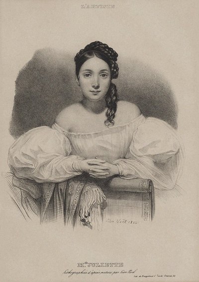 朱丽叶-德鲁瓦1806-1883年的肖像，1832年。 作者 莱昂·诺埃尔（Leon Noel）