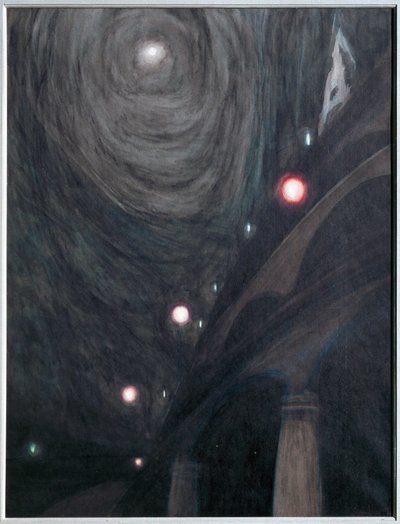 Clair de Lune et Lumieres.纸上水粉画 ... （纸上水粉画） 作者 里昂·斯皮里亚特